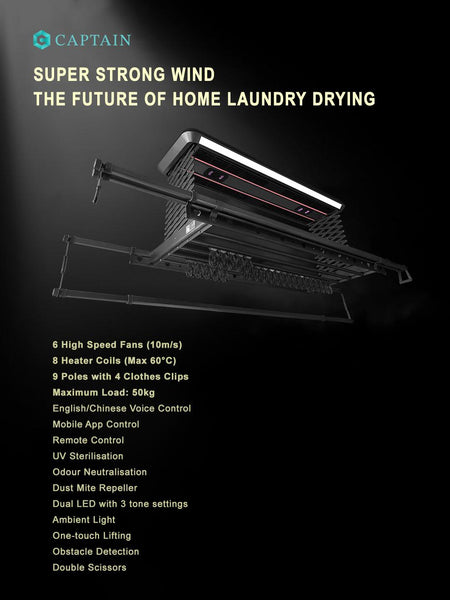 The Future of Home Laundry Drying: Meet the CAPTAIN D5 Pro Automated Laundry System