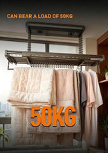 Load image into Gallery viewer, CAPTAIN D8 Pro automated laundry rack supports up to 50kg heavy load, hang thick quilts and large laundry easily
