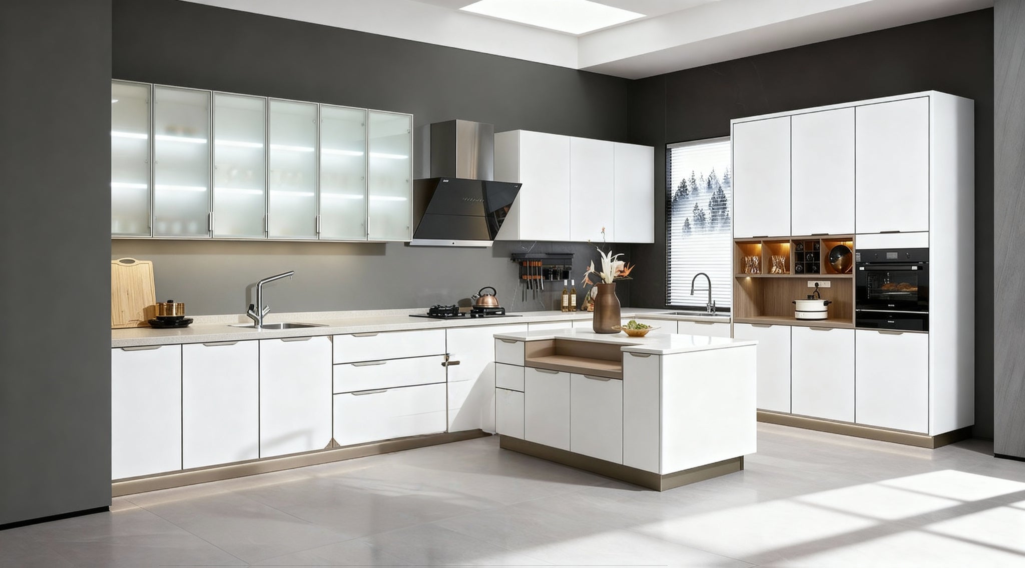 Powder Box Kitchen Kitchen Cabinet with Powder Coating Door – Captain