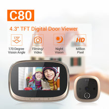 Load image into Gallery viewer, CAPTAIN digital door viewer C80, 4.3&quot; screen smart door viewer
